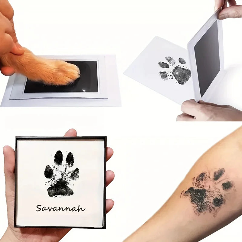 Pet Paw Print Keepsake Kit - Clean Touch Ink Pad for Dogs & Cats, Create Lasting Paw/Footprint Impressions, Perfect for Memorial Quake