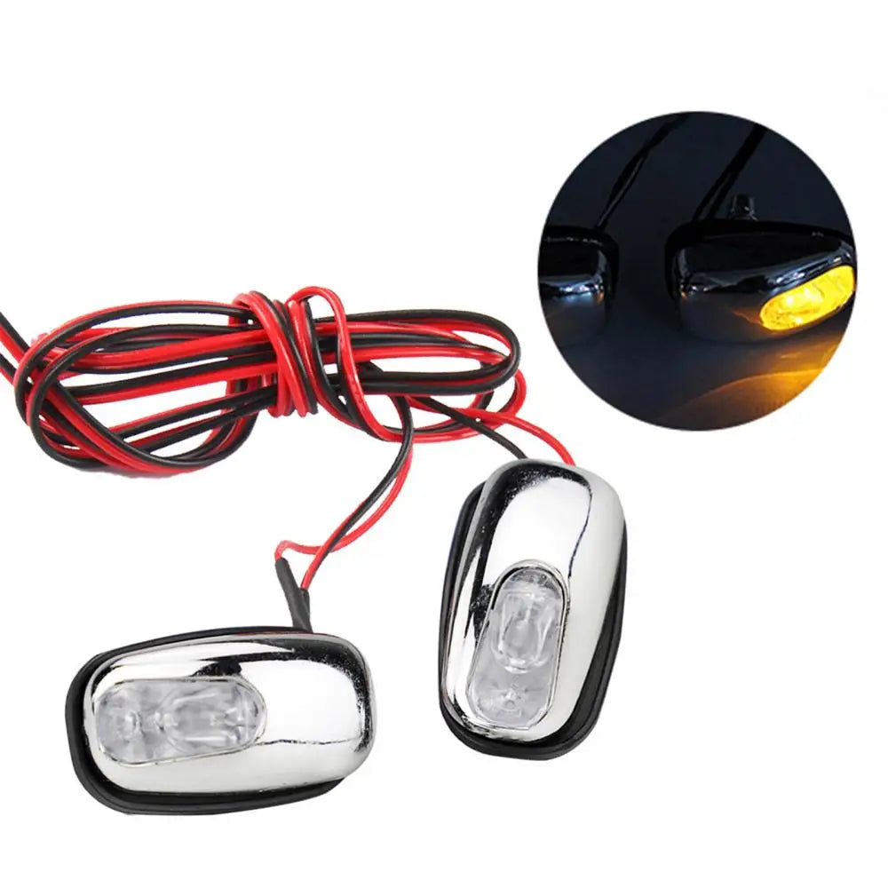 1 Pair Auto LED Light Windshield Windscreen Jet Spray Nozzle Wiper Washer Lamp Automobile Water Spray Lamp Car Accessories Quake YELLOW