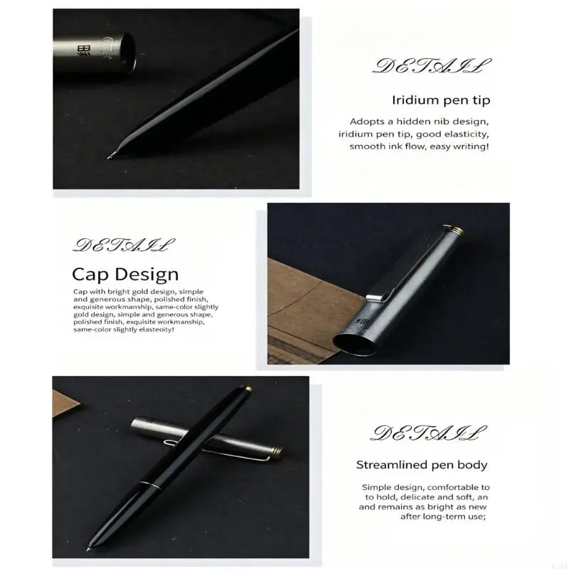 Fountain Pen, 0.38mm Fine Nib Fountain Pen Smooth Writing Luxury Pen Gift for Business Office Journaling K1KF Quake