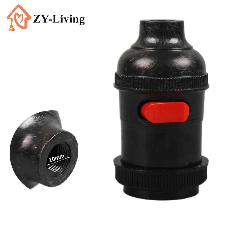 1pcs E27 Bakelite Plastic Lamp Holder Socket Lamp Holder Socket Base LED Terminal Bulb Types Vintage For Bedroom Office Quake