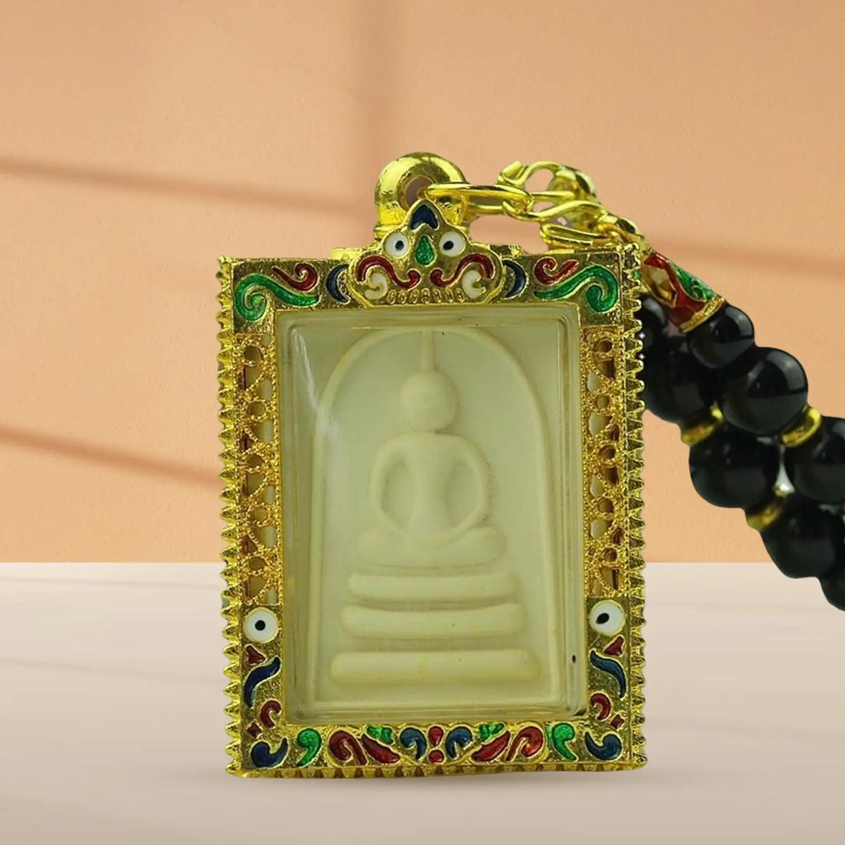 Famous Thai Pendant, Phra Somdej Toh Buddha Gift Thailand Southeast Asia Meditation Charm, for Protection Happiness Bless Wish. Quake Natural Color