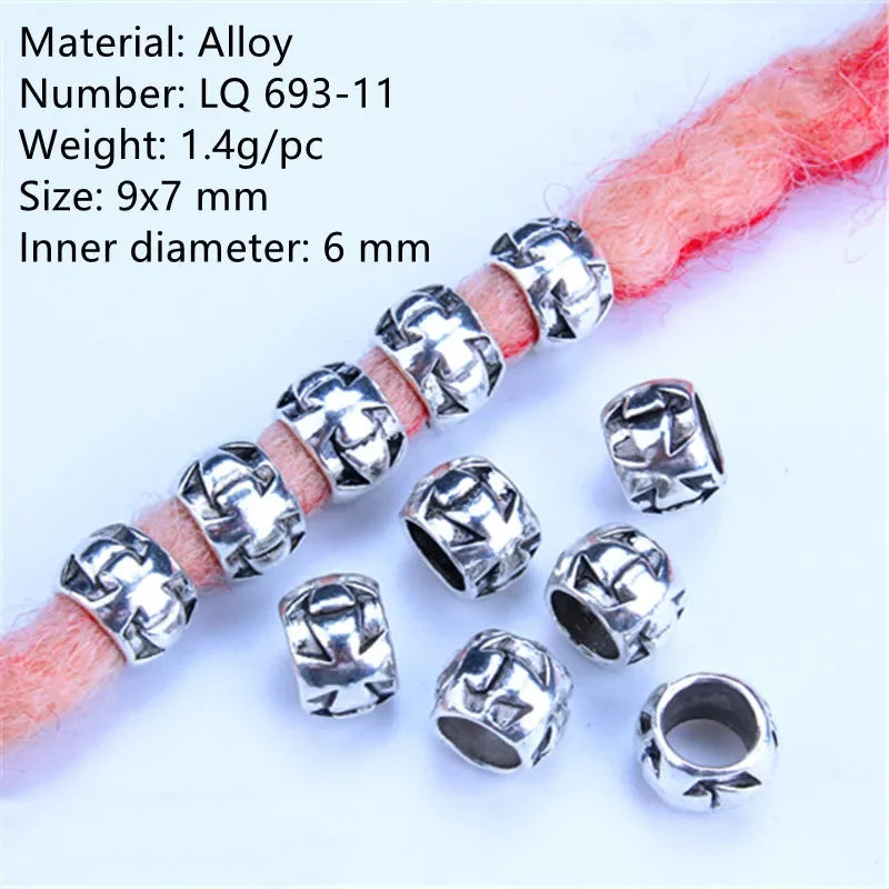 5-Piece Metal Dreadlock Hair Jewelry Braid Bead Accessories