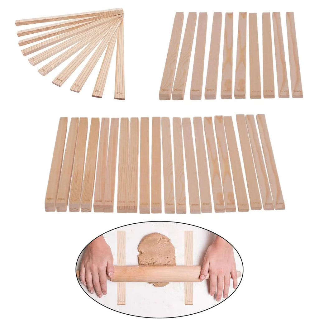 Measuring Strips, Wooden Rolling Pin Guides, Kitchen Tool, Light Cakes, Mud Roller, Mud Sticks, Guide, Mud Board Tools Quake