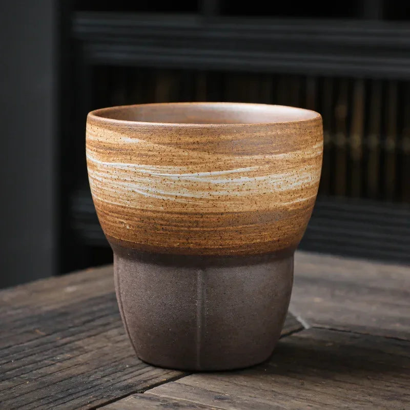 Master's Cup Japanese Retro Rough Pottery Kung Fu Tea Set Personal Ceramic Water Cup Quake Mug-170ML 51-100ml