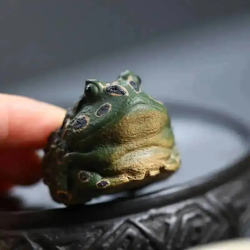 Zisha Tea Pet Golden Toad Wealth-attracting Tea Play Toad Tea Tray Frog Ornament Tea Play Accessories Quake Green