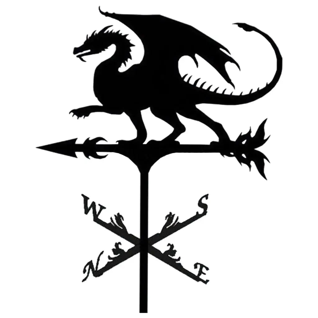 Weather Vane Black Mount Metal Bracket Weathervane for Farmhouse Scene Decor Quake