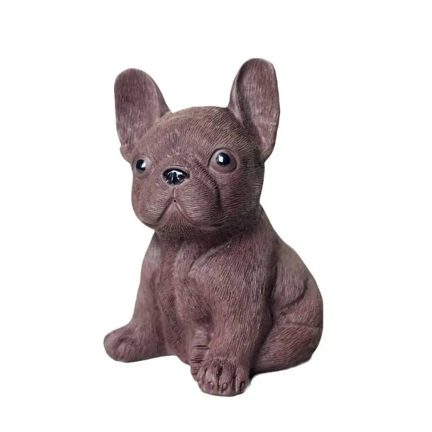 Zisha Tea Pet Dog Small Ornament Zodiac Puppy Bulldog Starling Wealth-enhancing French Bulldog Tea Play Sculpture Quake