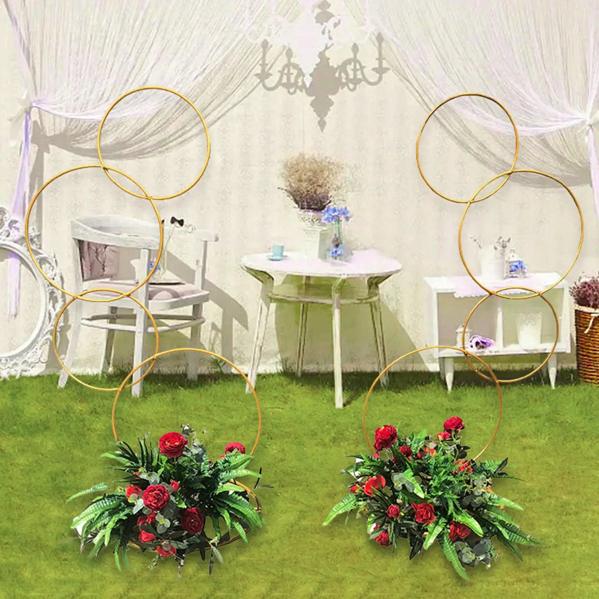 Wedding Arch Stand Backdrop Stand Flower Arch Frame for Baby Shower Anniversary Stage Display Ceremony (Flower Not Included) Quake