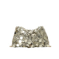 Casual Sequin Shoulder Bag Lightweight Large Capacity Chain Crossbody Bag Solid Color Female Handbag For Evening Party Quake Gold