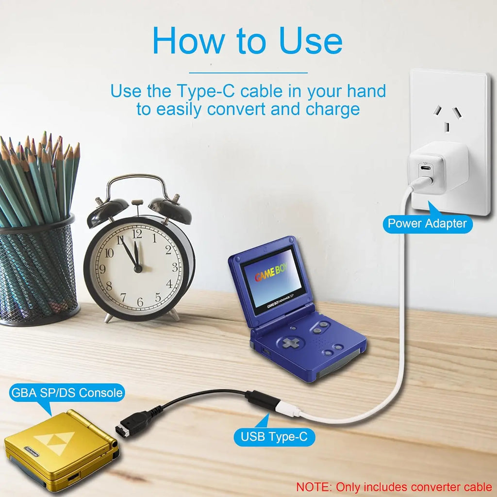Type C to for SP Cable USB Charging Cable for GBA SP Game Console Portable USB C Cable Cord Wire Gaming Accessories 10cm Quake