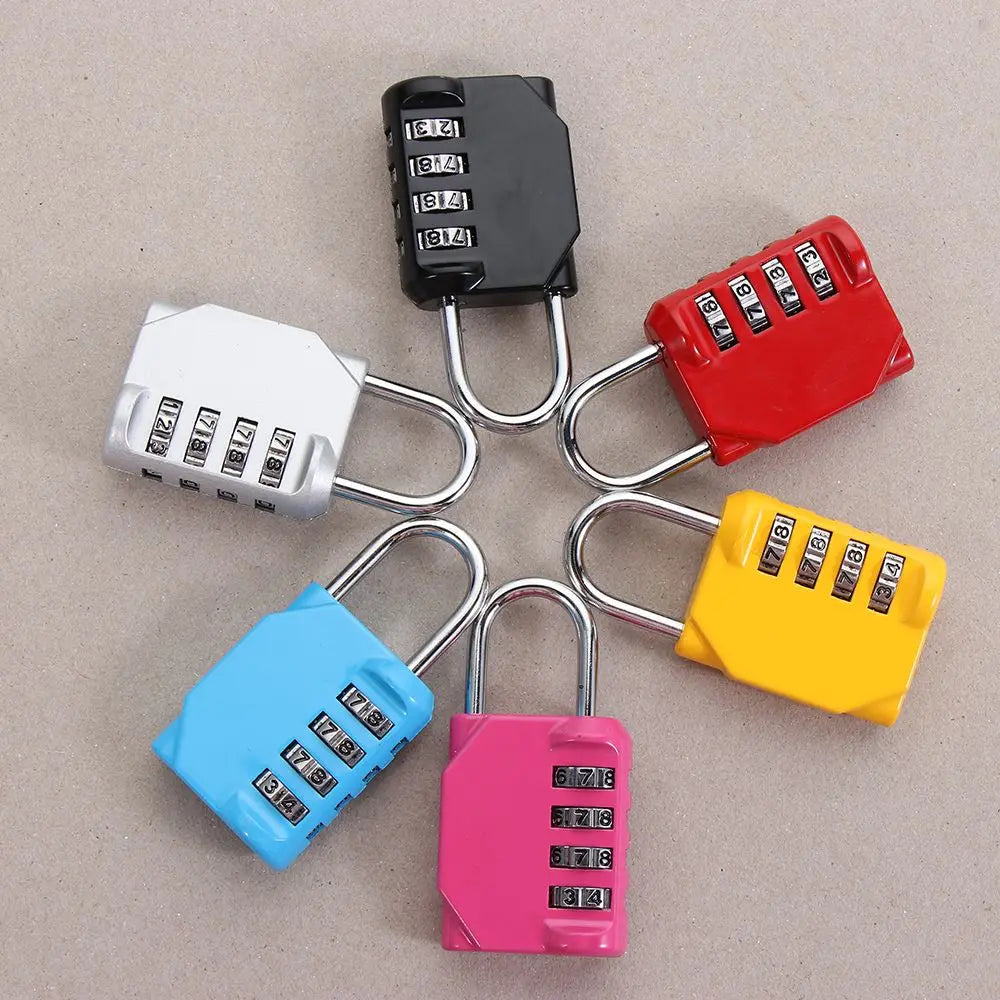 Rust-proof Waterproof Metal Code Lock Travel Accessories 4 Dial Digit Padlock Password Lock Quake