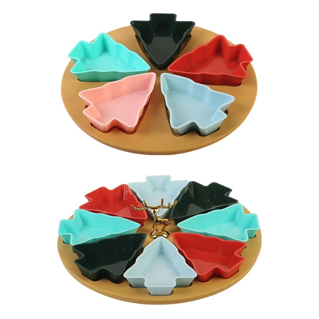 Christmas Tree Shape Fruit Appetizer Tray Gifts for Snack Vegetables Cookies Quake
