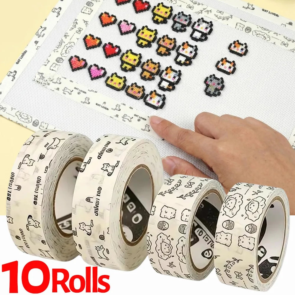 Cat Pattern Bead Baking Cloth Tapes Hand Torn No Trace Baking Cloth Edge Binding Tape High Temperature Resistant Wrapping Tapes Quake