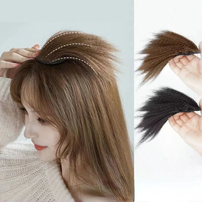 1pc Natural Invisible Fluffy Hair Pads for Women Hair Extension Fluffy Hair Lining of Hair Top Cover Synthetic Seamless Hair Pad Quake