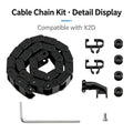 Bridge-Style Cable Drag Chain for Lab X2D, Articulated Sections Guide Moving 3D Printer Cables Through a Defined Channel K1KF Quake CN No plug