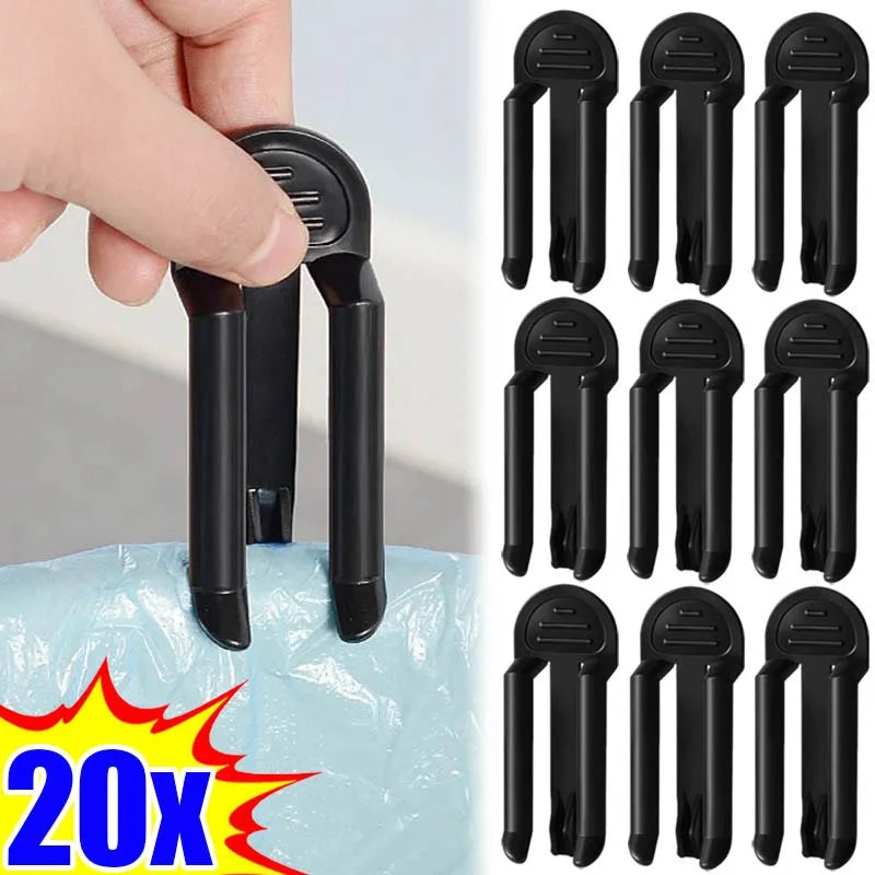20/2PCS Household Rubbish Clip Garbage Bin Clip Useful Plastic Waste Can Trash Bag Clamp Bin Bag Holder for Kitchen Bathroom Quake