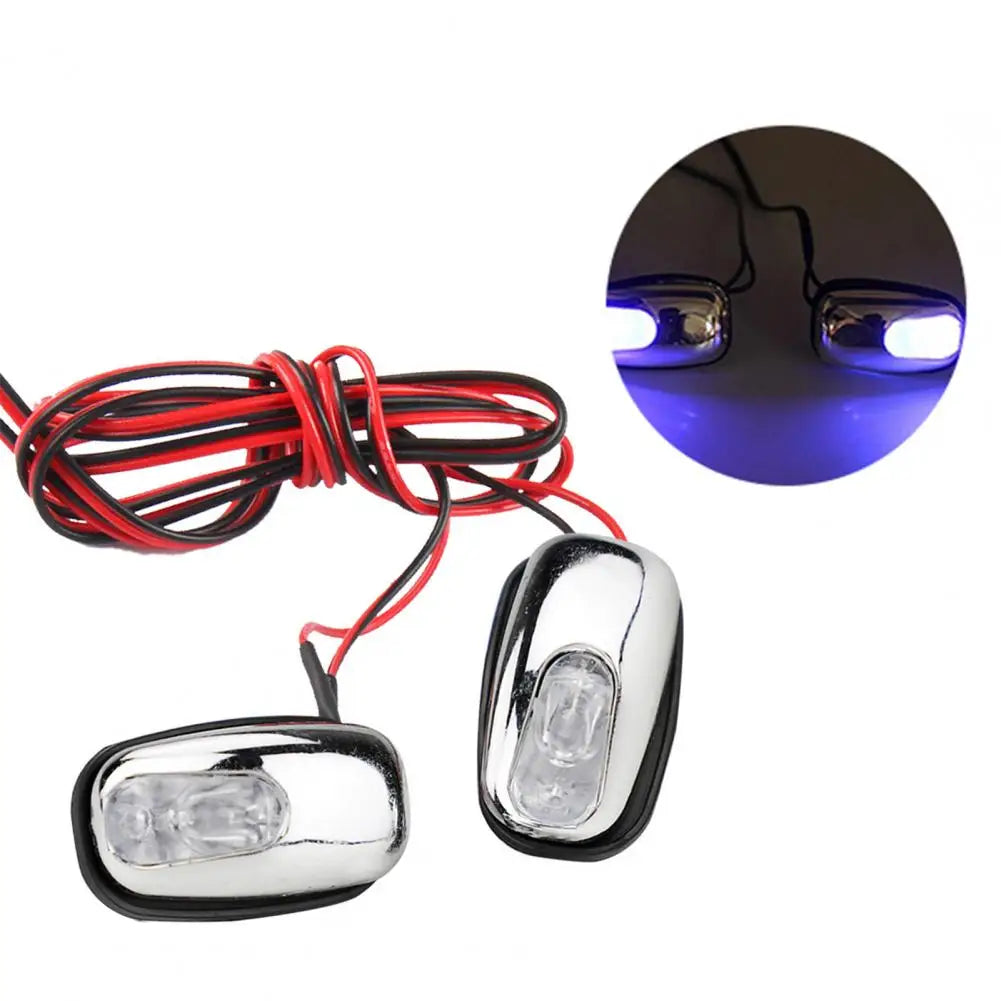 1 Pair Auto LED Light Windshield Windscreen Jet Spray Nozzle Wiper Washer Lamp Automobile Water Spray Lamp Car Accessories Quake Blue