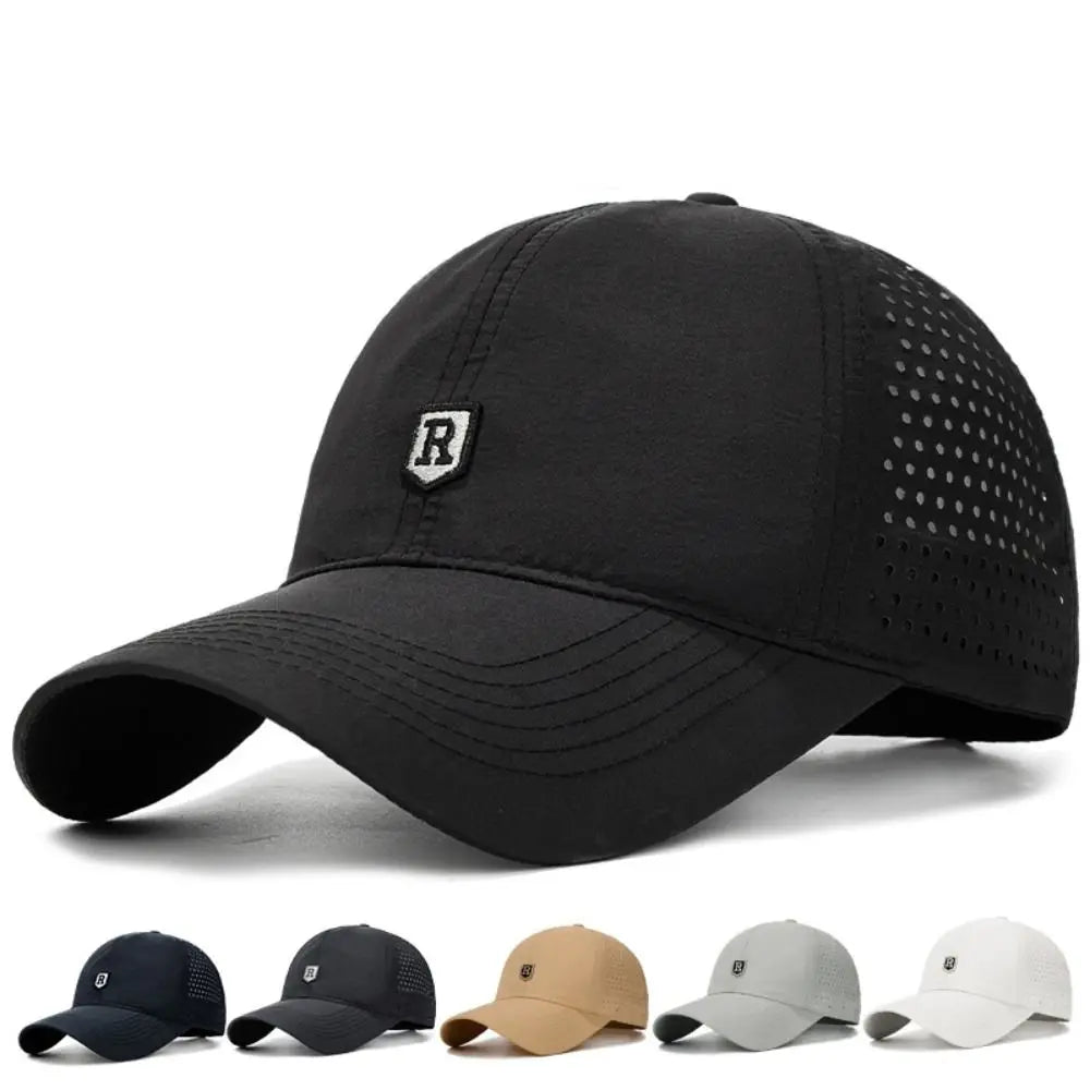 Outdoor Quick Dry Summer Baseball Cap Breathable Large Size Sun Hats UV Protection Adjustable Trucker Cap Men Women Quake