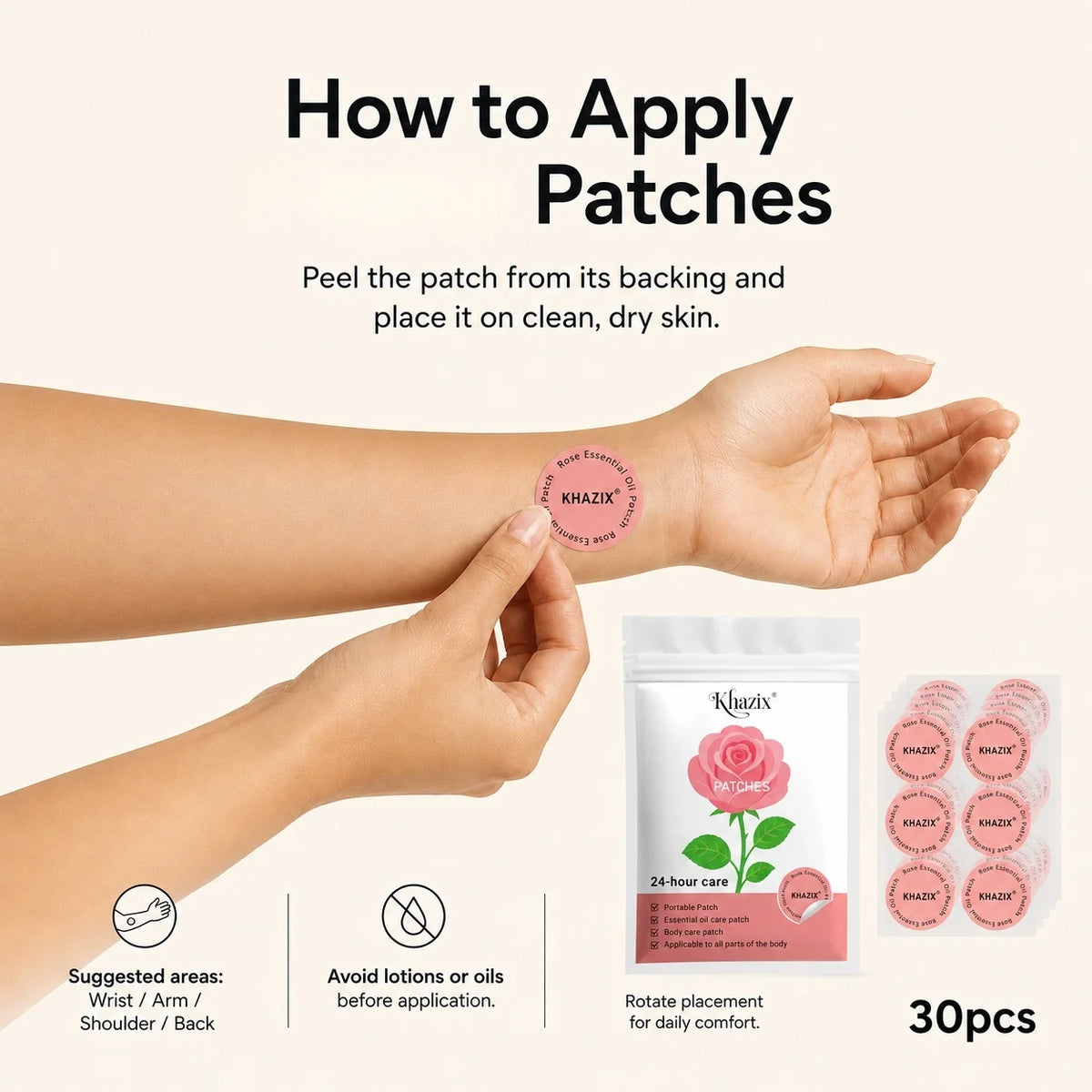 30Pcs Energy Patches Natural Ingredients Vegan Friendly Daily Energy Boost Patch Portable Body Stickers for Work Travel Sports Quake