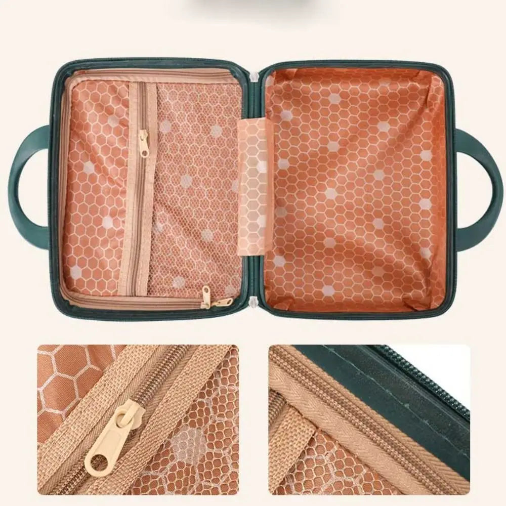 Hot Sales 14 inch Travel Suitcase Mini Travel Makeup Case Organizer Hand Boarding Case For Women Quake