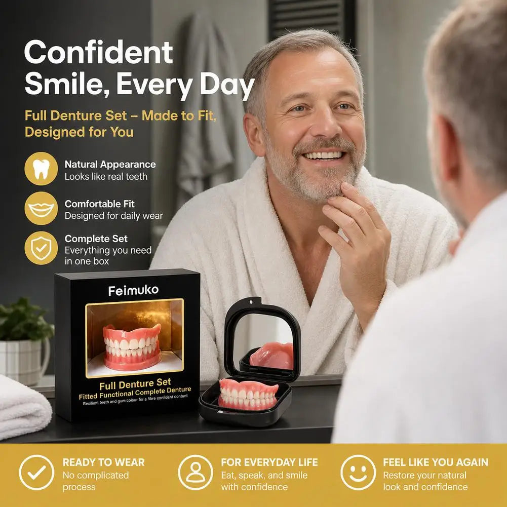 Silicone Fake Teeth Braces Immediate Dentures Comfort Fit Natural Instant Confidence Smile Oral Care for Edentulous Adults Quake