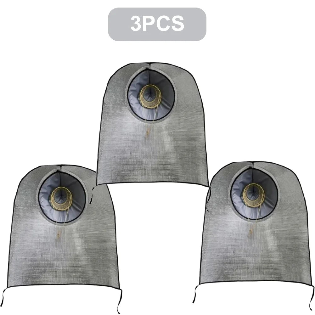 Sun Rain Protection Hooded Cape Breathable UV Hat for Farming Gardening Wide Brim Bucket Hat with Neck Cover Farm Work Quake 3PCS