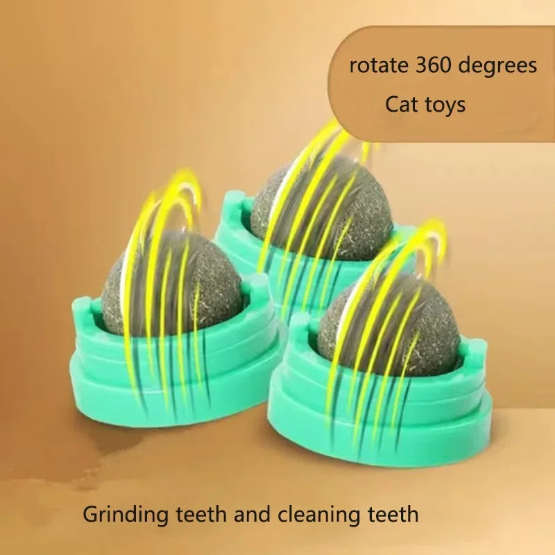 Catnip Cat Wall Stick-on Ball Toy Scratchers Treats Healthy Natural Removes Balls to Promote Digestion Cat Grass Snack Quake