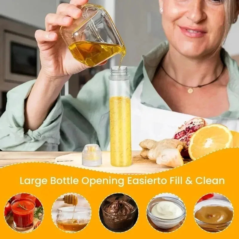6/1PC 90ML Transparent Non-Drip Honey Dispenser Honey Squeeze Bottle Vinegar Oil Syrup Bottle Pot Storage Container Kitchen Tool Quake