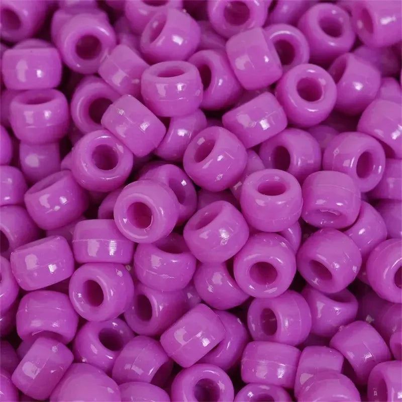 100pcs Colorful Hair Braiding Beads Acrylic Big Hole Beads Pony Hair Beads Jewelry Making Bracelet Necklace Styling Accessories Quake 5