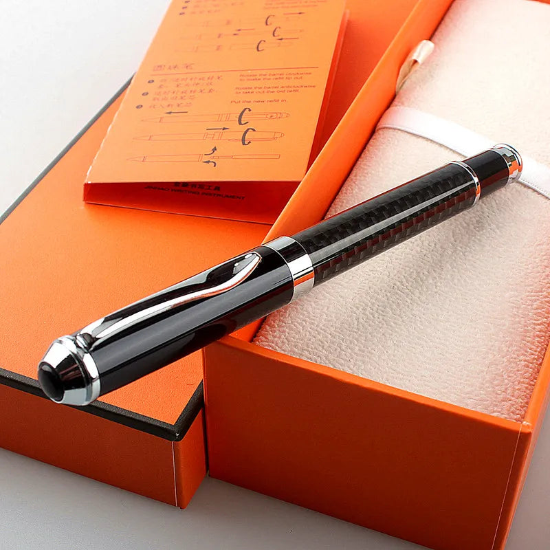 High Quality Full Metal Fiber Roller Ballpoint Pen Office Executive Business Men Writing Pen Quake