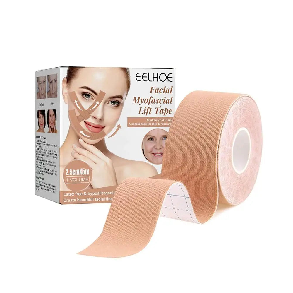 2 Rolls Facial Myofascial Face Lift Tape, Face Tape For Castor Oil, Breathable Face Lifting Patches For Firming Tightening Skin Quake 1 Roll