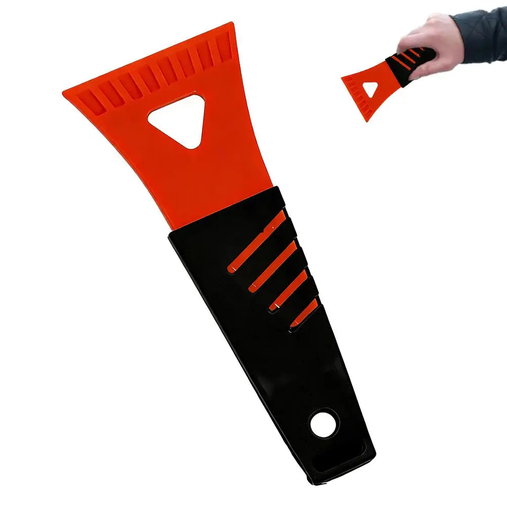 Multifunctional Plastic Car Ice Scraper Snow Shovel Kitchen Grease Removal Scraper Auto Ice Tool Car Snowplow Quake Red