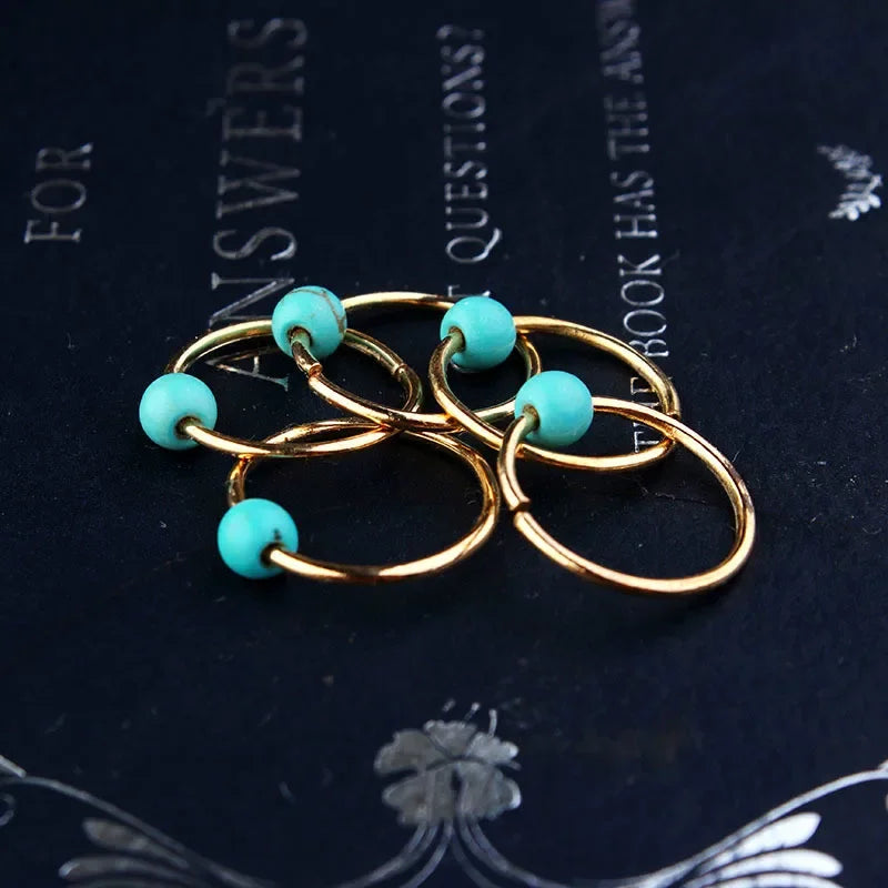 5-100pcs Sliver Gold Hair Rings Hair Braids Dreadlock Beads Charms African Braids Cuffs Hair Rings Jewelry Clasps Accessories Quake 5pcs NO.2