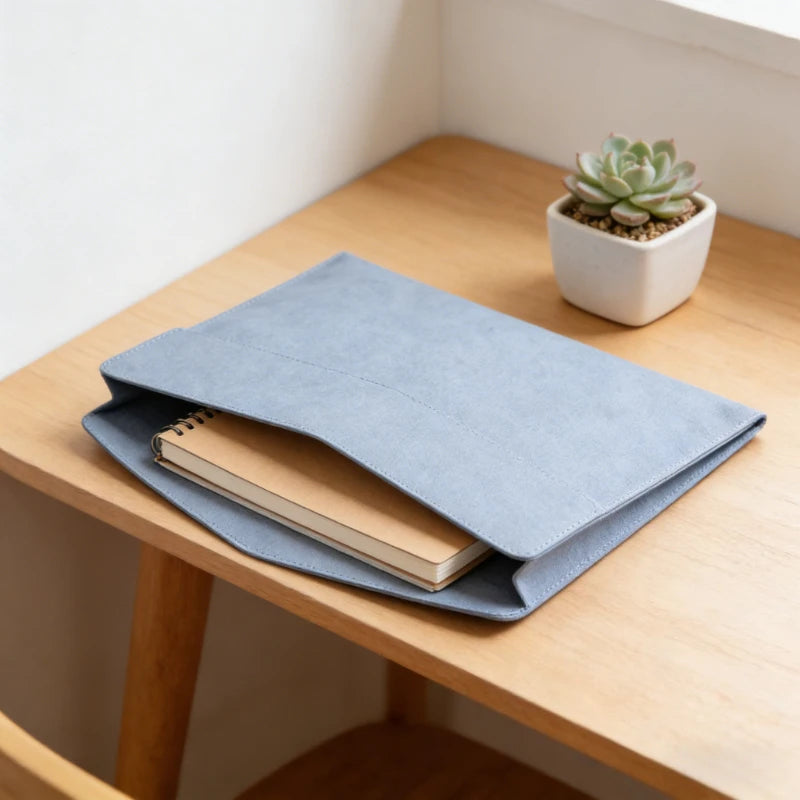 1pc Faux Leather Document Bag Business Information Bag A4 Folder Portable Storage Bag for School & Office Supplies Quake