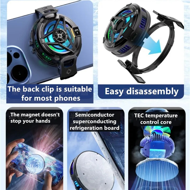 New Mobile Phone Radiator for Mobile Phone Phablet Fan Semiconductor Mobile Phone Cooler Gaming Cooler Mobile Phone Quake