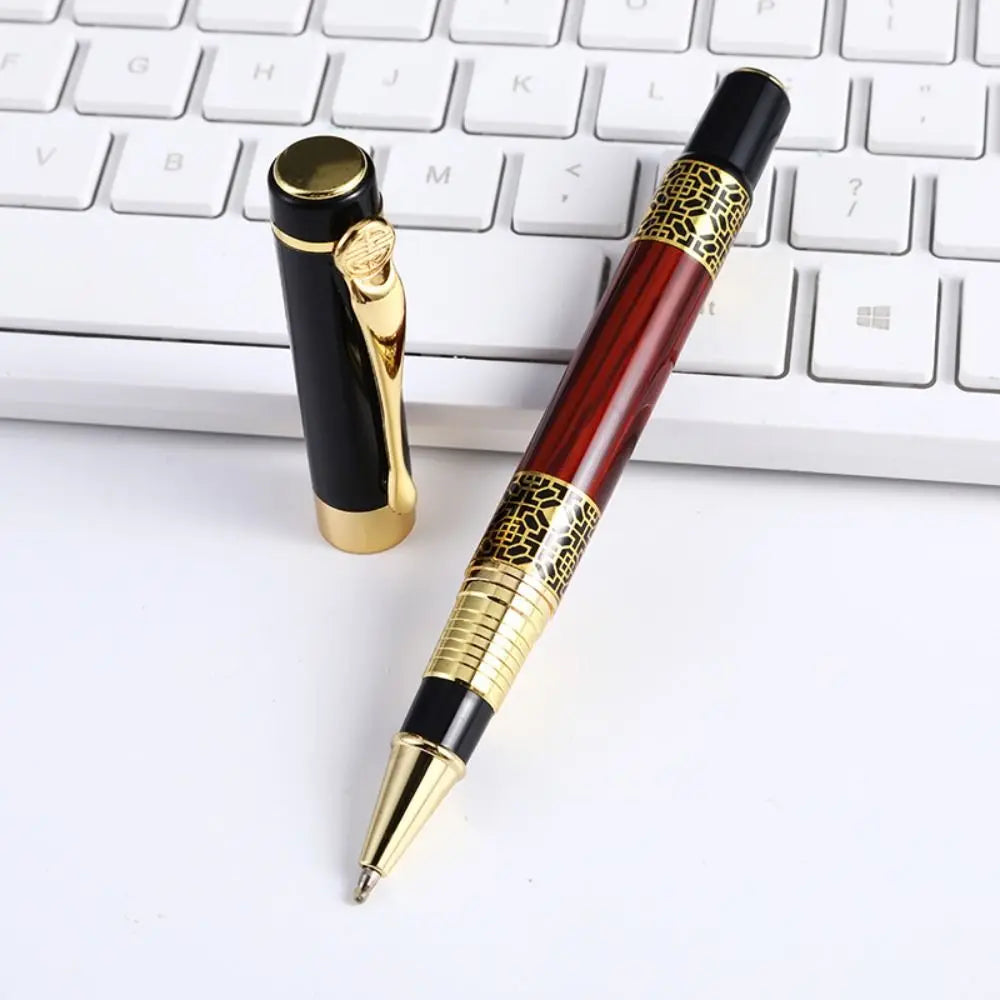 Luxury Metal Ballpoint Pen With Refills Business Fountain Pen Students Gift Writing Tools Blue/Black Ink Gel Pen For School Quake