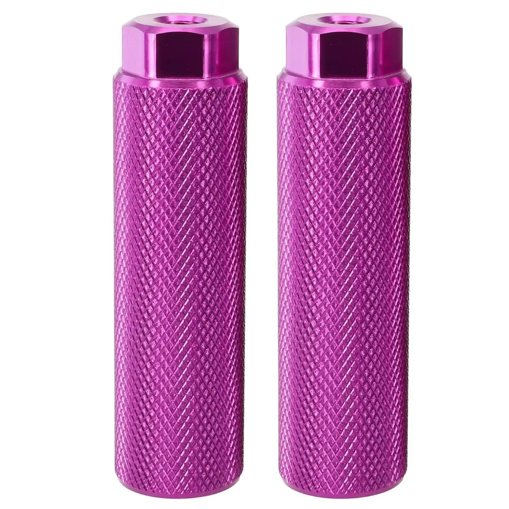 2Pcs Durable Anti-Slip Bike Pegs Aluminum Alloy Lightweight Bicycle Foot Pegs Cycling Parts Bicycle Accessories Fit 3/8 Inch Quake Purple