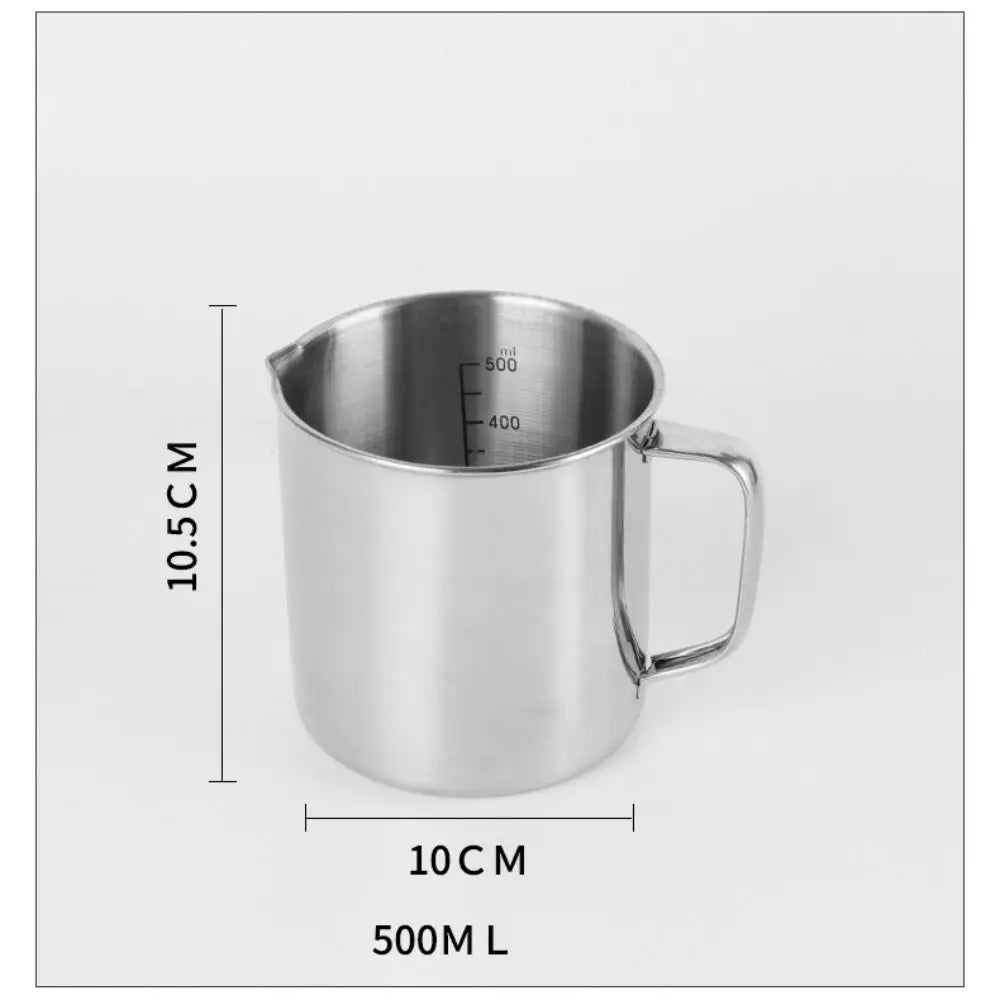 New Stainless Steel Laboratory Beaker Large Capacity 500ml Espresso Mugs Scale Graduation 1000ml Measuring Cups Kitchen Tool Quake