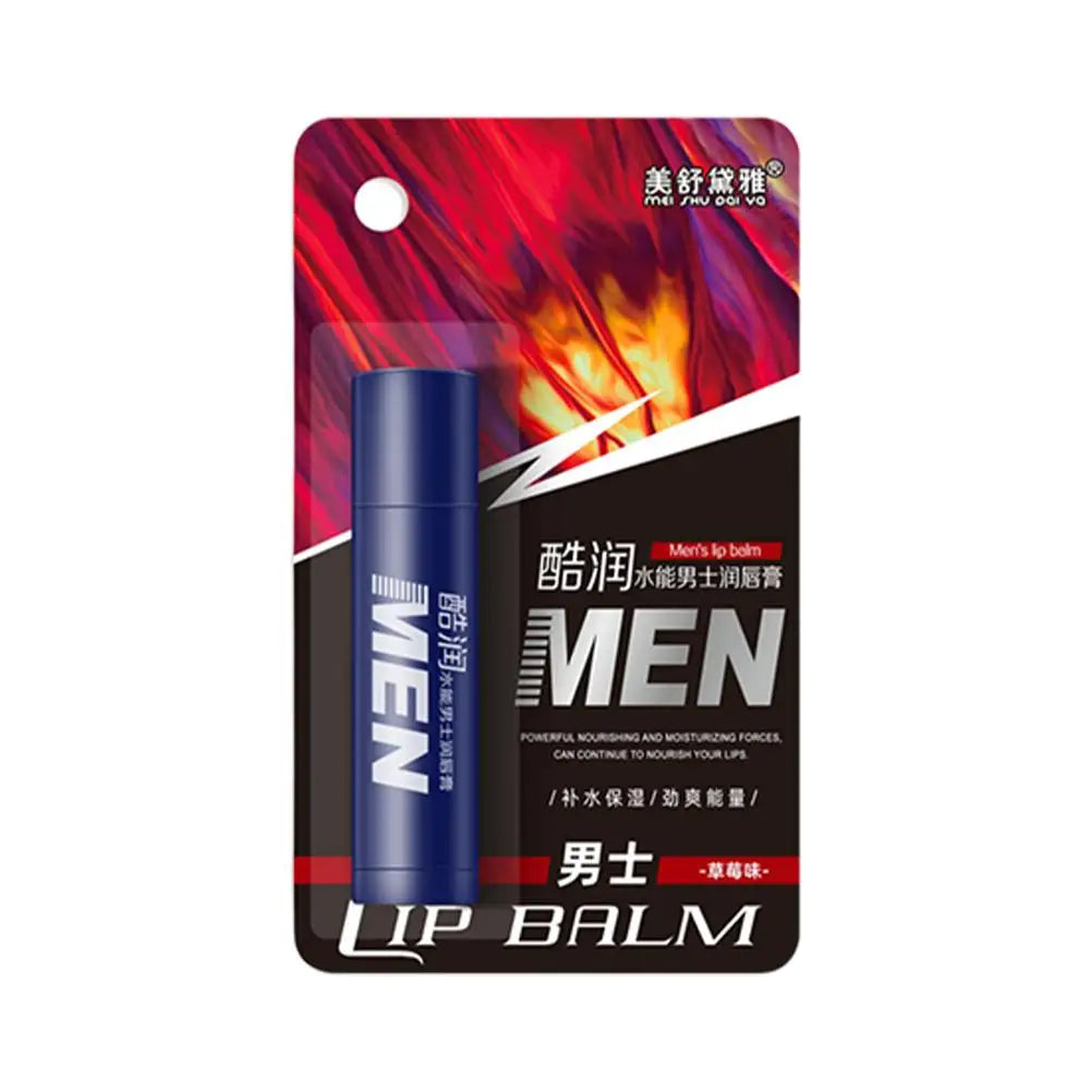 4 Flavors Hydrating Men's Lip Balm with Vitamin E, Mens Moisturizing Lip Balm Repairing Dry Cracked Lips Fade Lip Line Lips Care Quake apple