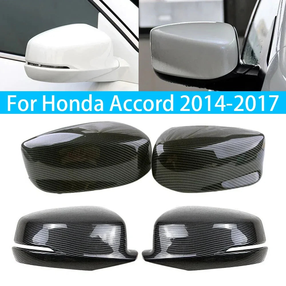 For Honda Accord 2014-2017 Car Replacement Rearview Side Mirror Cover Wing Cap Exterior Door Rear View Case Trim Carbon Fiber Quake