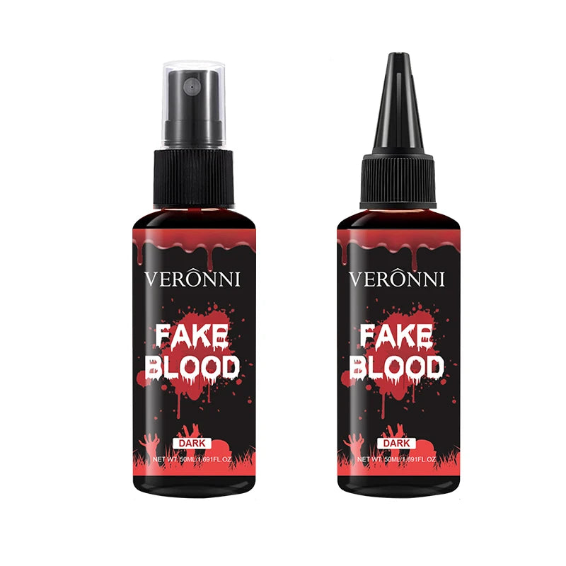 Halloween Plasma Spray Create Realistic Blood Effects Horror Fake Blood Spray Halloween Cosplay Makeup Washable Eye Blood Drops Quake 2 pcs