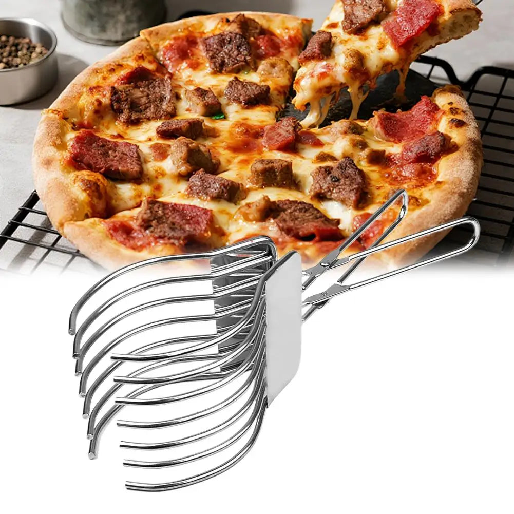 Stainless Steel Slicing Tong for Roast Meat Ham Bread Grater Multi-Functional BBQ Holder Precision Cutting Tool Kitchen Quake