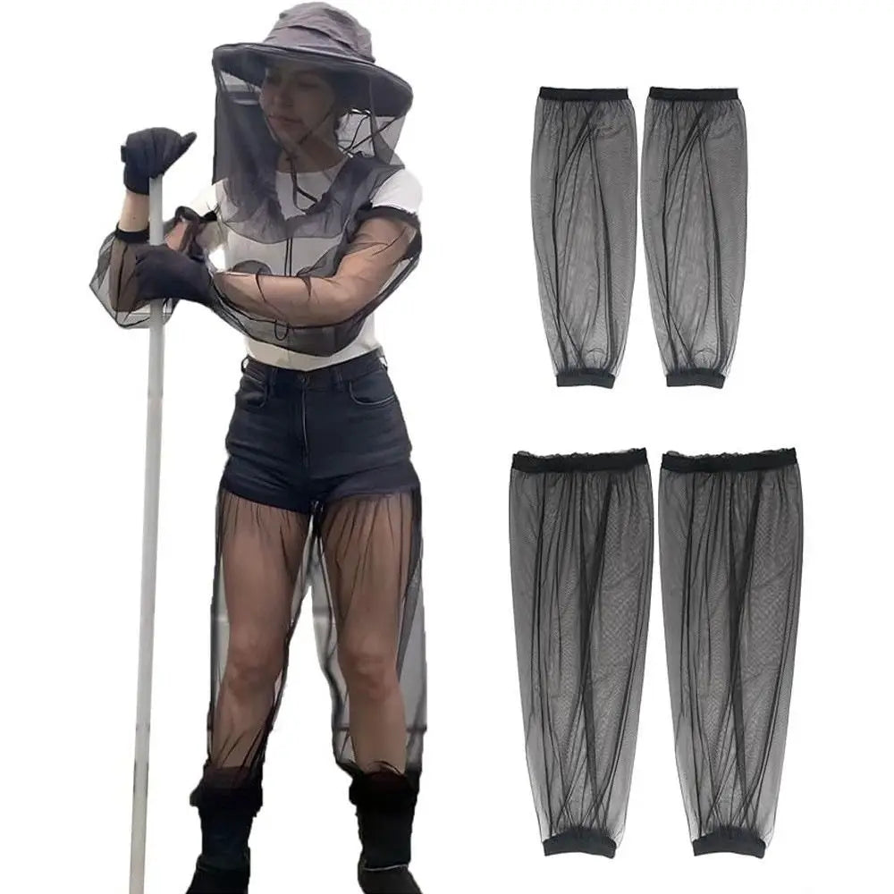 New Breathable Mosquito Arm Sleeves Mesh Lightweight Leg Sleeves Anti-mosquito Camping Quake