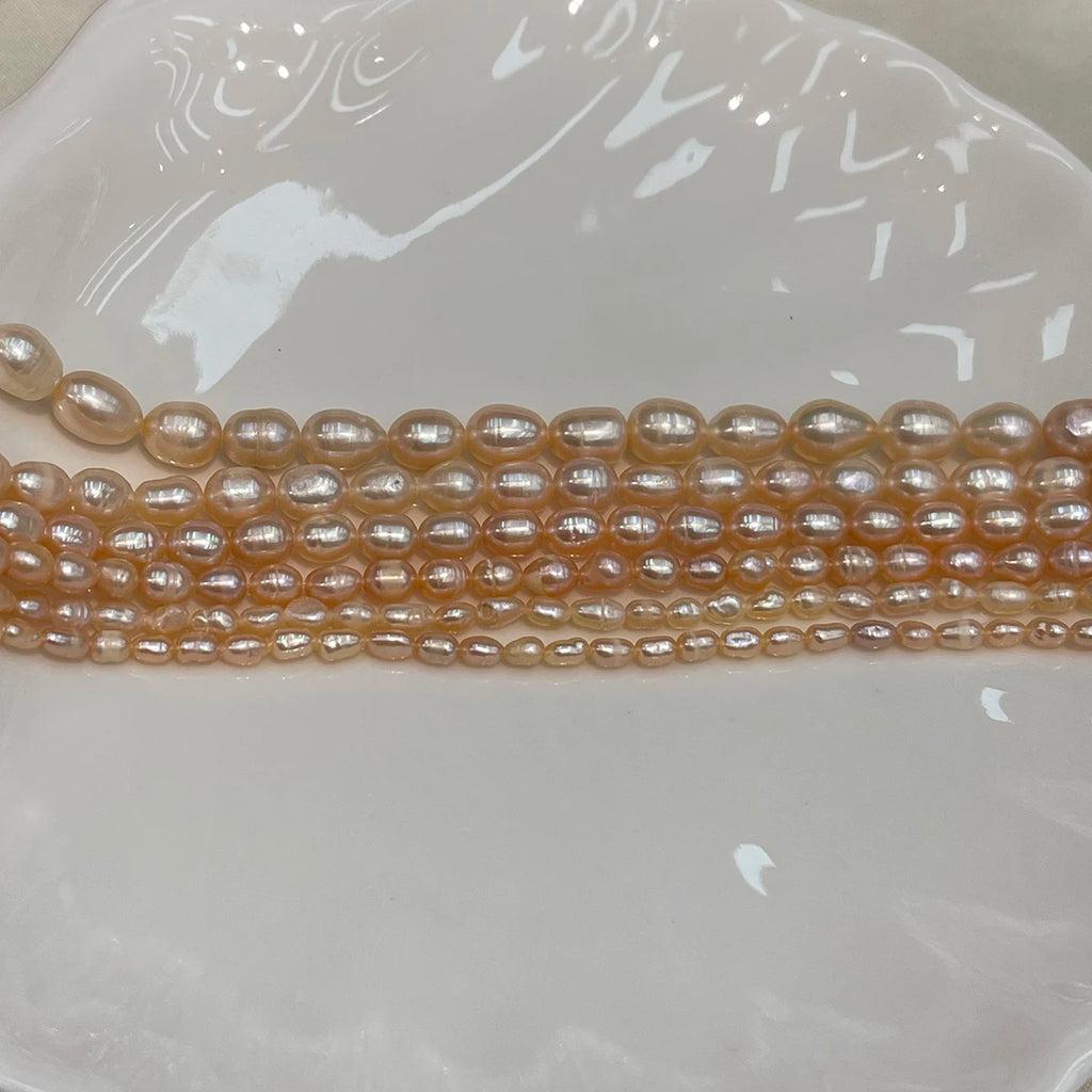 AA Thread Pearl 3-8mm Natural Freshwater Orange Pearl For Jewelry Making DIY Necklace Bracelet Chains Earrings Accessory Quake