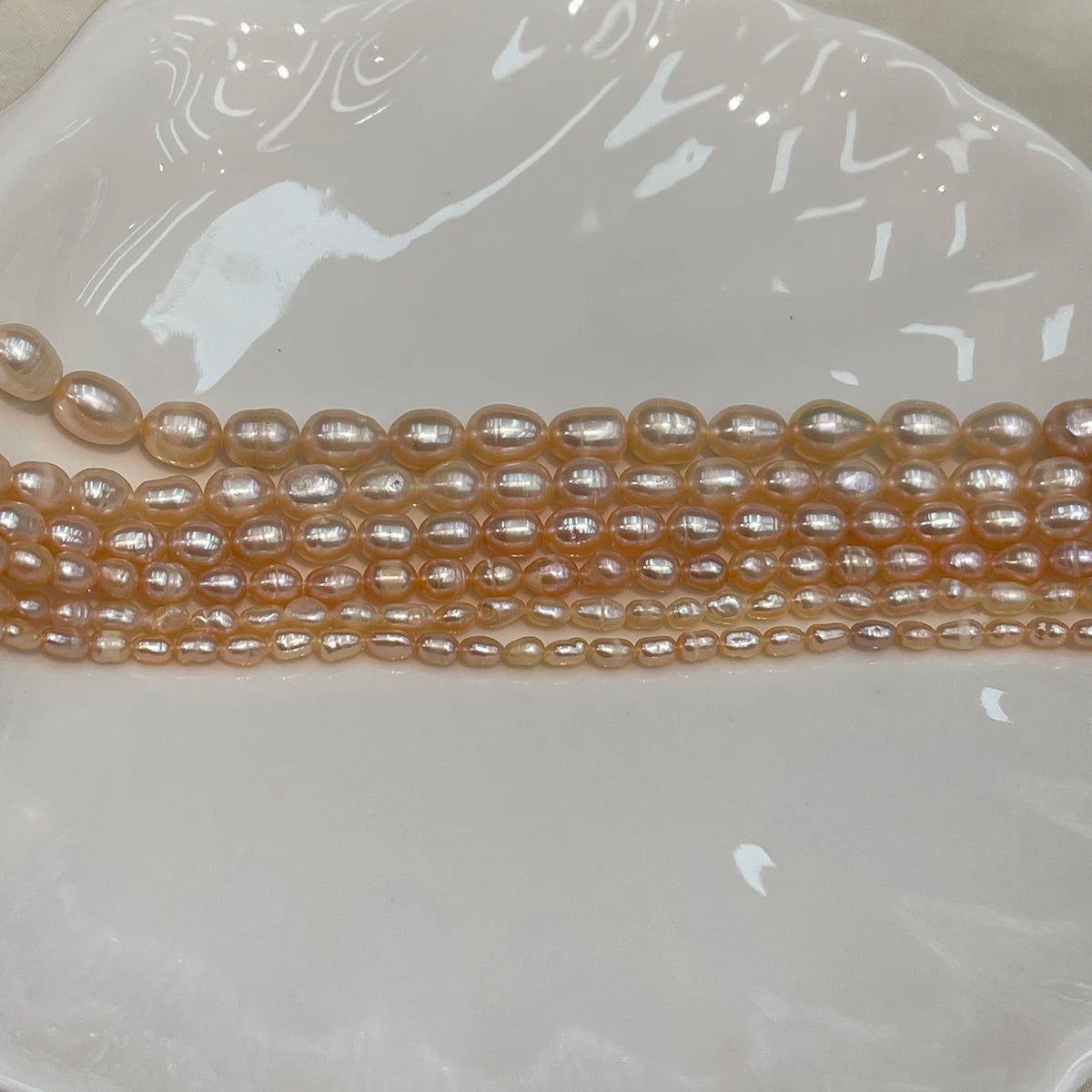 AA Thread Pearl 3-8mm Natural Freshwater Orange Pearl For Jewelry Making DIY Necklace Bracelet Chains Earrings Accessory Quake