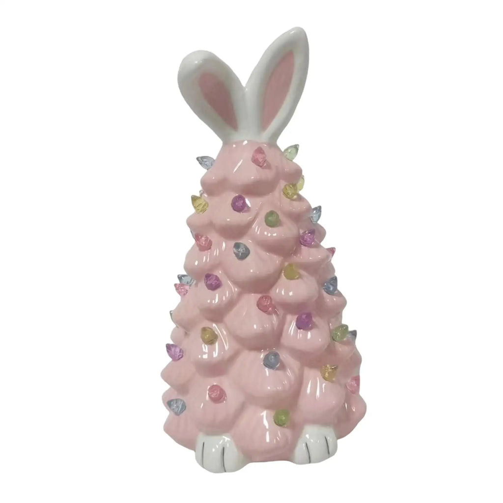 Lighted Bunny Easter Decoration Easter Ornament for Desk Beside Table Living Room Shelves NightStand Bedroom Mantle Countertop Quake