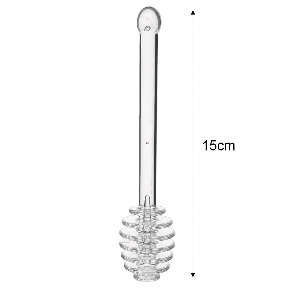 Transparent Honey Stirring Stick Plastic Long Handle Honey Spoon Practical Milk Tea Jam Stirring Bar Multifunction Kitchen Tools Quake B