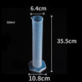 Transparents Graduated Cylinder Plastic Sturdy Measuring Cups Professional Trial Test Liquid Tube for Measurement Usage Quake 500ml