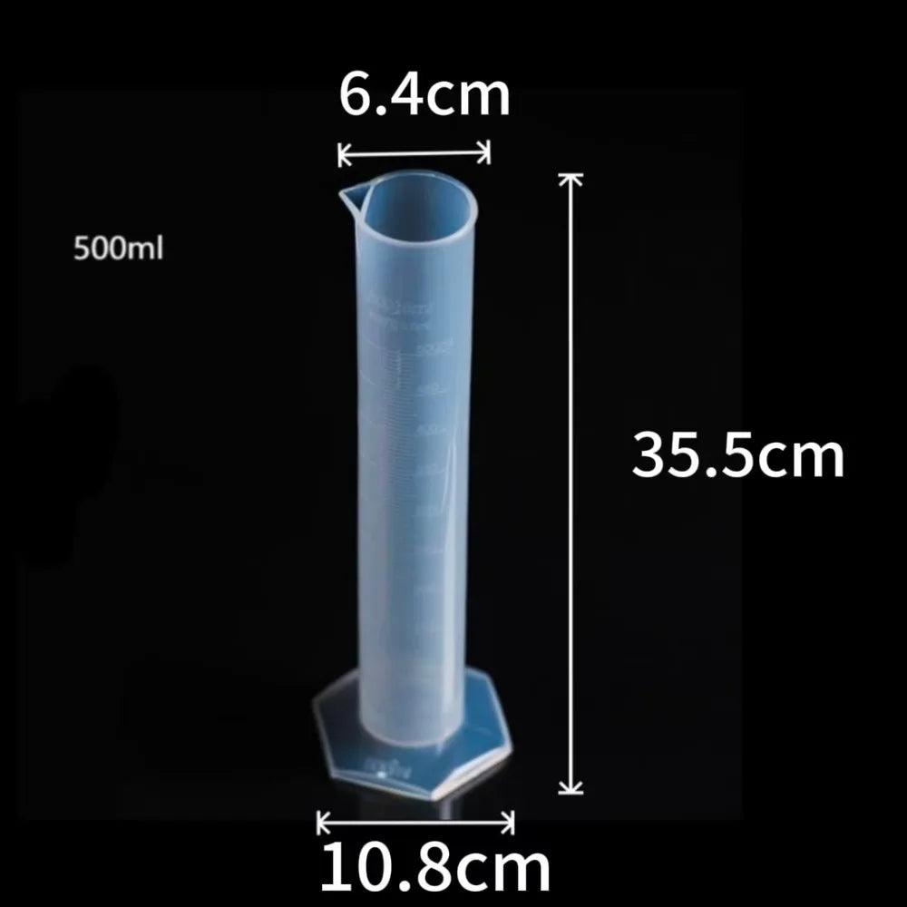 Transparents Graduated Cylinder Plastic Sturdy Measuring Cups Professional Trial Test Liquid Tube for Measurement Usage Quake 500ml