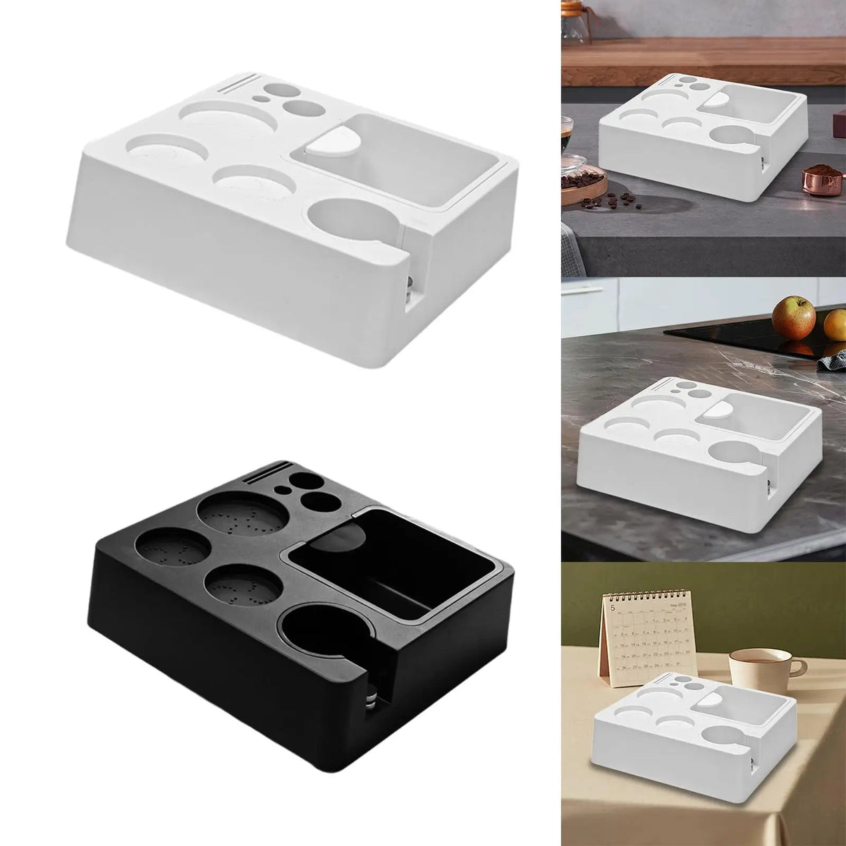 Coffee Tamper Holder Multifunctional AntiSlip Portafilter Holder for Workplace Commercial Cafes Counter Top Kitchens Coffee Bar Quake